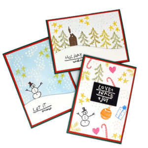 Σετ 3 καρτών - Christmas doodles - ευχετήριες κάρτες, χριστουγεννιάτικα δώρα