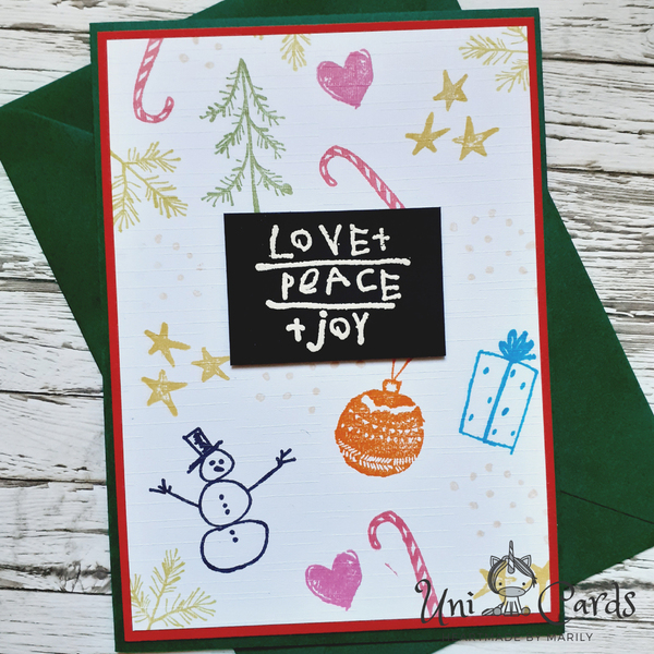 Σετ 3 καρτών - Christmas doodles - χιονάνθρωπος, χριστουγεννιάτικα δώρα, ευχετήριες κάρτες - 2