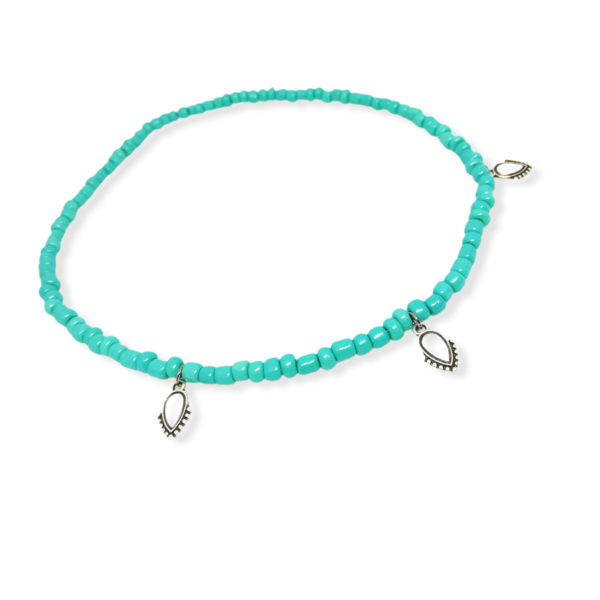 "Γαλάζιο κολιέ με έθνικ στοιχεία" - charms, χάντρες, κοντά, seed beads