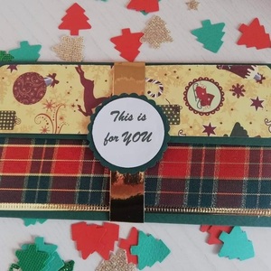 Χριστουγεννιάτικος φάκελος για να προσφέρετε χρήματα ως δώρο - ύφασμα, ευχετήριες κάρτες