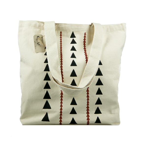 Υφασμάτινη τσάντα ώμου βαμβακερή ζωγραφισμένη στο χέρι | Μινωικό μοτίβο. - ύφασμα, ώμου, all day, tote, πάνινες τσάντες - 2