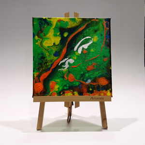 "Βλέμμα μέσα σε πράσινο" πίνακας μικρός - πίνακες ζωγραφικής - 4