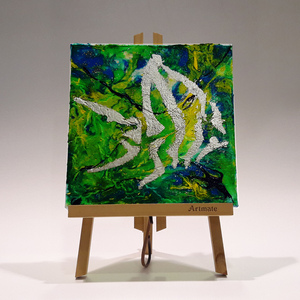 "Ψάρι σε πράσινα νερά" πίνακας μικρός - ψάρι, πίνακες ζωγραφικής - 4