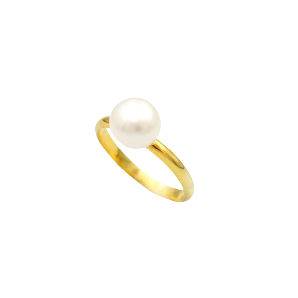 Margot δαχτυλίδι από ασήμι επιχρυσωμένο με μαργαριτάρι του γλυκού νερού - ασήμι, μαργαριτάρι, επιχρυσωμένα, σταθερά