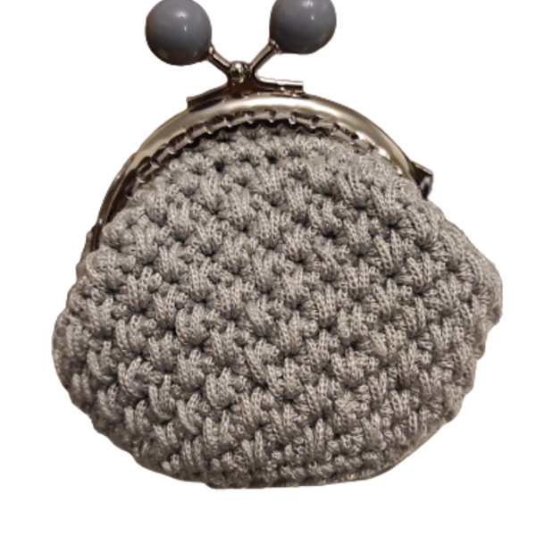 Crochet πορτοφόλι χειροποίητο με κούμπωμα, βελονάκι, κλειδαριά φιλί - πορτοφόλια κερμάτων