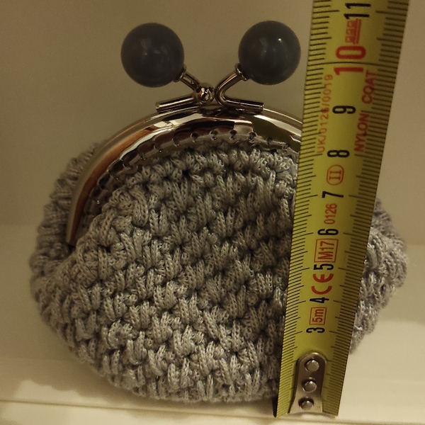 Crochet πορτοφόλι χειροποίητο με κούμπωμα, βελονάκι, κλειδαριά φιλί - πορτοφόλια κερμάτων - 3
