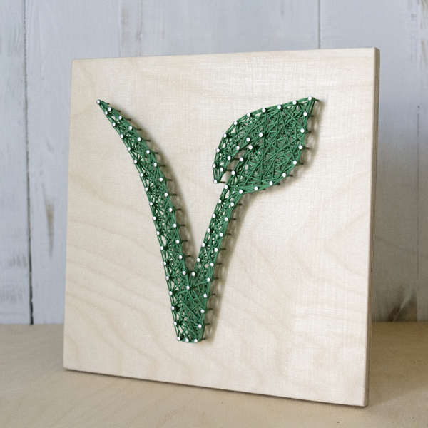 Χειροποίητο ξύλινο καδράκι V (vegan) 20x20cm - πίνακες & κάδρα, δώρο, vegan friendly - 3