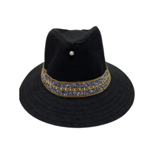Ψάθινο καπέλο - black sparkle - ψάθινα