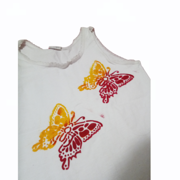 Χειροποίητη μπλούζα με πεταλούδες ζωγραφισμένη στο χέρι - παιδικά ρούχα - 2