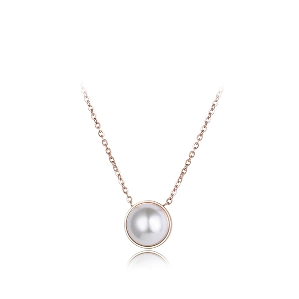 Locker Trendy White Pearl Necklace - charms, κοντά, ατσάλι