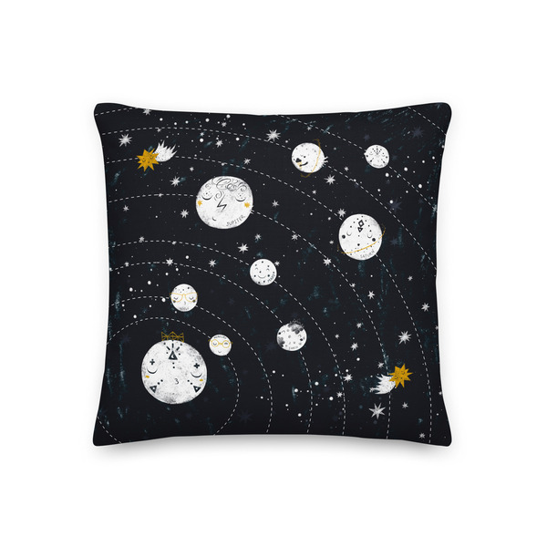 Μαξιλάρι διακοσμητικό παιδικό με θέμα Γαλαξίας και πλανήτες - χωρίς γέμισμα - 45x45 εκ. - 100% Polyester Looloo & Co - διάστημα, μαξιλάρια, προσωποποιημένα