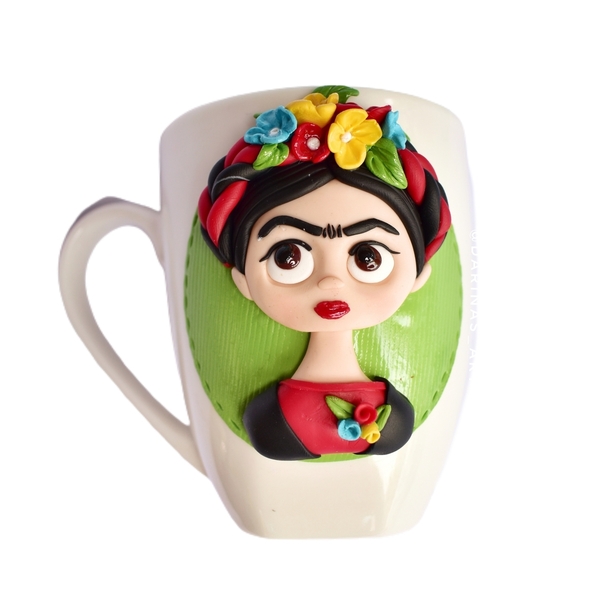 3D Κούπα " Frida Kahlo " πολυμερικός πηλός - πηλός, κούπες & φλυτζάνια
