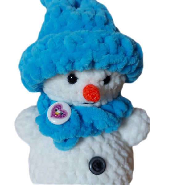 Πλεκτο χειροποιητο χιονανθρωπως - μικρούλης. - δώρο, λούτρινα, δώρα γενεθλίων, amigurumi - 2