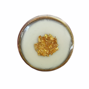 Δαχτυλίδι από υγρό γυαλί με flakes χρυσού - γυαλί, ατσάλι, μεγάλα, αυξομειούμενα - 2