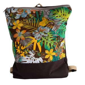 Τσάντα, σακίδιο πλάτης με floral tropical - ύφασμα, πλάτης, μεγάλες, φλοράλ, all day