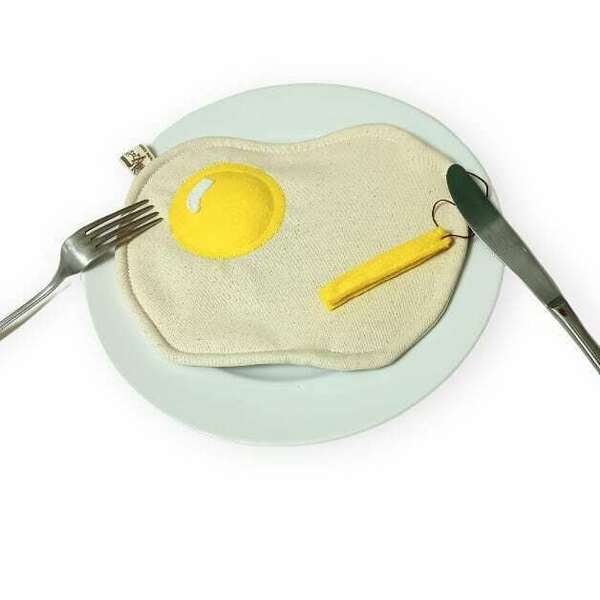 Κασετίνα τηγανητό αβγό από βαμβακερό ύφασμα - κασετίνες, δώρο