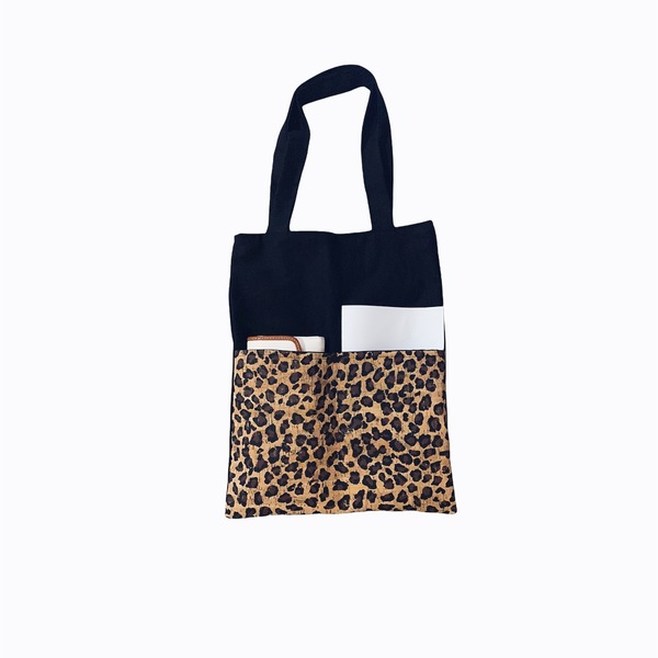 Γυναικεία βαμβακερή tote bag με animal print φελλό - animal print, ώμου, μεγάλες, φελλός, tote - 2