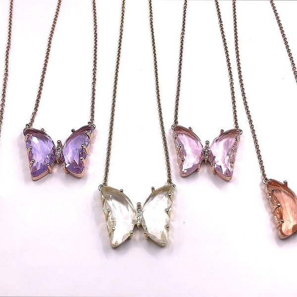 Locker Stainless steel butterfly necklace! - πεταλούδα, κοντά, ατσάλι - 2
