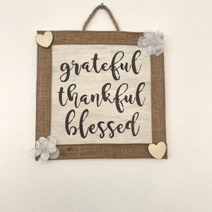 Grateful-Thankful-Blessed Sign - πίνακες & κάδρα