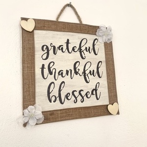 Grateful-Thankful-Blessed Sign - πίνακες & κάδρα - 2