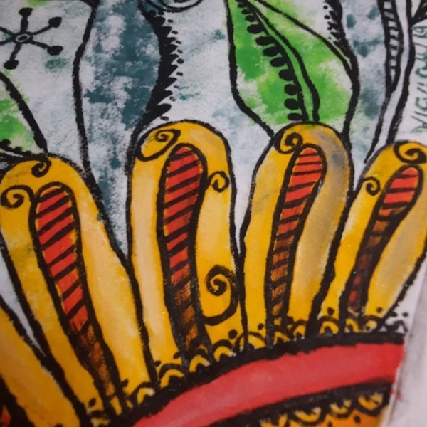 Mexican-γυναικεια μπλούζα ζωγραφισμένη στο χέρι - βαμβάκι, ζωγραφισμένα στο χέρι, χειροποίητα - 2