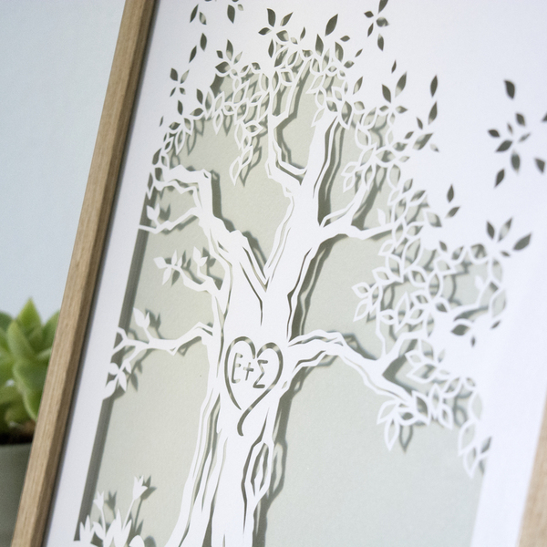 Δέντρο της αγάπης με αρχικά ονομάτων - Δώρο αγάπης - πίνακες & κάδρα, δέντρα, αγάπη, δώρα αγίου βαλεντίνου - 2