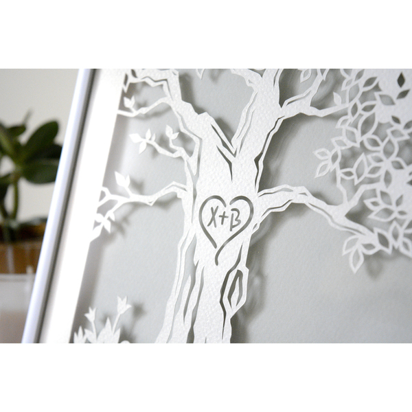 Δέντρο της αγάπης με αρχικά ονομάτων - Δώρο αγάπης - πίνακες & κάδρα, δέντρα, αγάπη, δώρα αγίου βαλεντίνου - 5