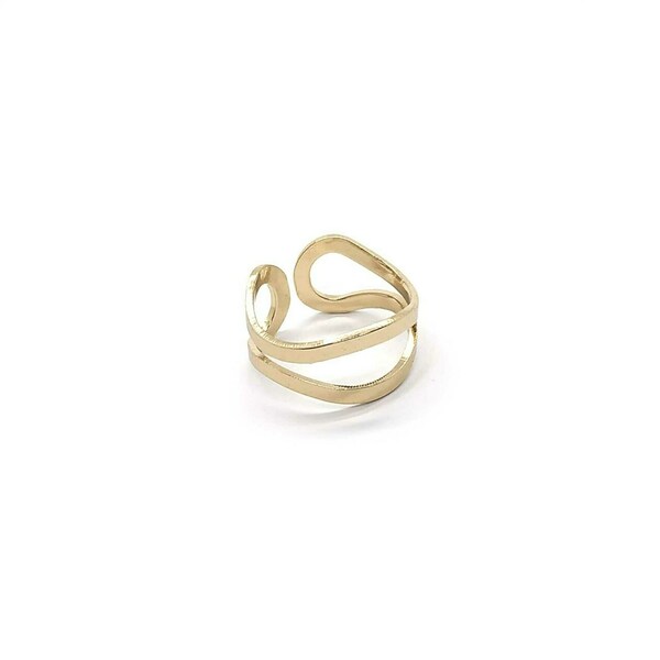 Ορειχάλκινο δαχτυλίδι σε χρυσή απόχρωση - αυξομειούμενα, μπρούντζος, ορείχαλκος, minimal, βεράκια