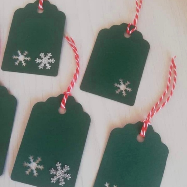 SNOWFLAKES Christmas tags - χιονονιφάδα, χριστουγεννιάτικα δώρα, ευχετήριες κάρτες - 2