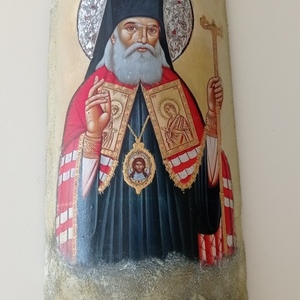 Εικόνα Αγίου Λουκά σε κεραμίδι - πίνακες & κάδρα, εικόνες αγίων