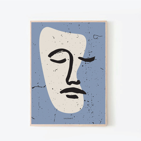 30x40cm | ames soeurs | abstract face συλλογή artprints με λευκό ή μαύρο κάδρο - ιδιαίτερο, πίνακες & κάδρα