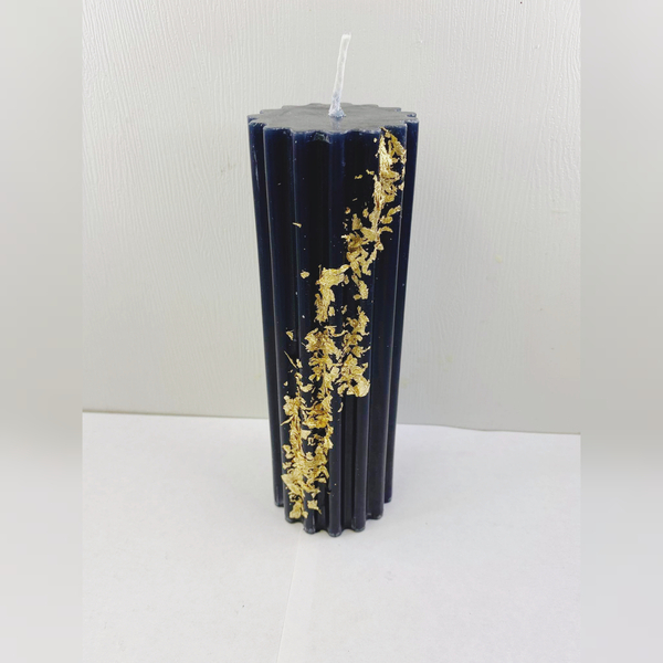 Χειροποίητο αρωματικό κερί κολώνα ριγέ - χειροποίητα, αρωματικά κεριά