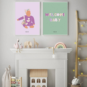 pastel abstract κάδρο για το βρεφικό δωμάτιο | 40x50cm | με φυσικό ξύλινο κάδρο - πίνακες & κάδρα, δώρο, δώρα για βάπτιση, βρεφικά, παιδικά κάδρα - 3