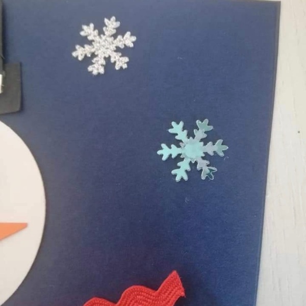 Φτιάχνω το δικό μου χιονάνθρωπο κάρτα diy - χιονονιφάδα, merry christmas, ευχετήριες κάρτες - 3