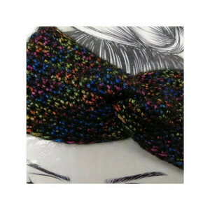 Πλεκτή κορδέλα μαλλιών disco (crochet headband) - κορδέλες μαλλιών - 2