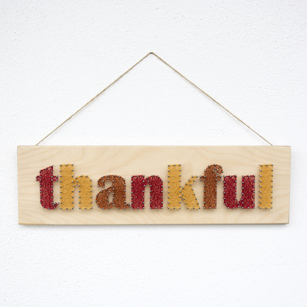 Ξύλινο διακοσμητικό κάδρο για τον τοίχο "thankful" 41x12cm - πίνακες & κάδρα, αγάπη, φθινόπωρο - 2