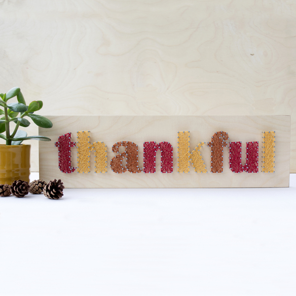 Ξύλινο διακοσμητικό κάδρο για τον τοίχο "thankful" 41x12cm - πίνακες & κάδρα, αγάπη, φθινόπωρο - 3