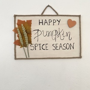 Φθινοπωρινό Καδράκι Happy Pumpkin spice season - πίνακες & κάδρα, φθινόπωρο