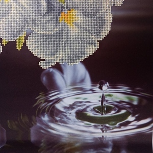 Καμβάς με αστραφτερά "Διαμαντάκια" - "Water Droplet, 38 x40,5 εκ - δώρο, διακόσμηση - 4