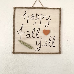 Happy Fall Y'all καδράκι - πίνακες & κάδρα, φθινόπωρο