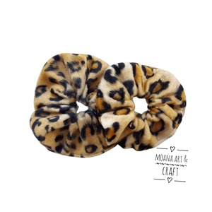 Scrunchie/ Λαστιχάκι μαλλιών animal print 'λεοπάρδαλη' - 1 τεμ. (large) - animal print, βελούδο, για τα μαλλιά, λαστιχάκια μαλλιών - 5