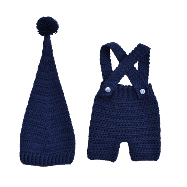 Βρεφικό σετ με σκουφάκι και φόρμα για αγοράκι μπλε σκούρο 0-3 μηνών (100% ακρυλικό) - αγόρι, σετ, 0-3 μηνών, βρεφικά ρούχα