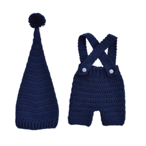 Βρεφικό σετ με σκουφάκι και φόρμα για αγοράκι μπλε σκούρο 0-3 μηνών (100% ακρυλικό) - αγόρι, σετ, 0-3 μηνών, βρεφικά ρούχα