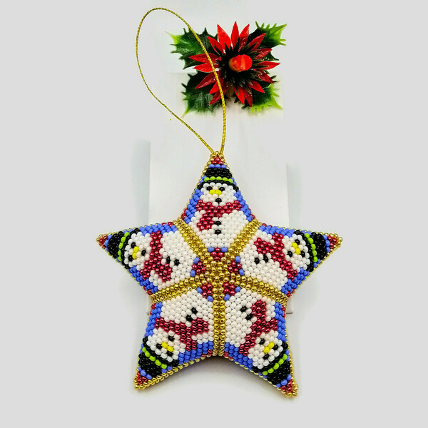 3D Χριστουγεννιάτικo Αστέρι από Χάντρες 10x10εκ. - γυαλί, αστέρι, χριστουγεννιάτικο, στολίδια - 5