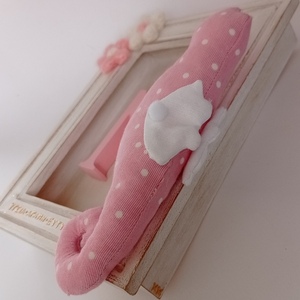 Καδράκι παιδικό Ξύλινο 3D 22×16×3,2εκ. ροζ πανινος ιππόκαμπος - κορίτσι, διακόσμηση βάπτισης, βρεφικά, παιδικά κάδρα - 5