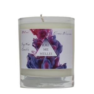Χειροποίητο Κερί Σόγιας 250ml σειρά FlowerBlossom Kaimemellei - αρωματικά κεριά, διακοσμητικά, κεριά, αρωματικό χώρου, κερί σόγιας - 2