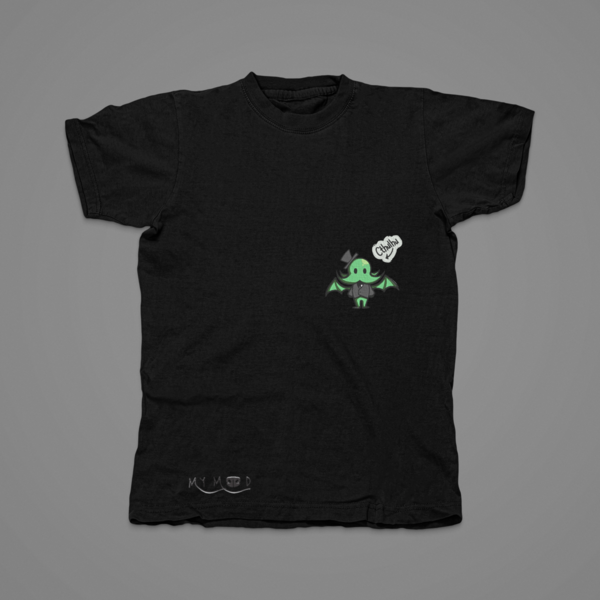 Βαμβακερό μπλουζάκι με κεντητό σχέδιο μικρός Cthulhu - βαμβάκι, μακρυμάνικες - 5