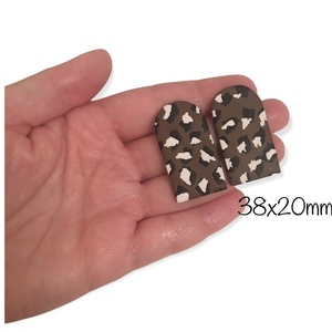 Animal print σκουλαρίκια από πολυμερικό πηλό - πηλός, καρφάκι, φθηνά - 3