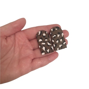 Animal print σκουλαρίκια από πολυμερικό πηλό - πηλός, καρφάκι, φθηνά