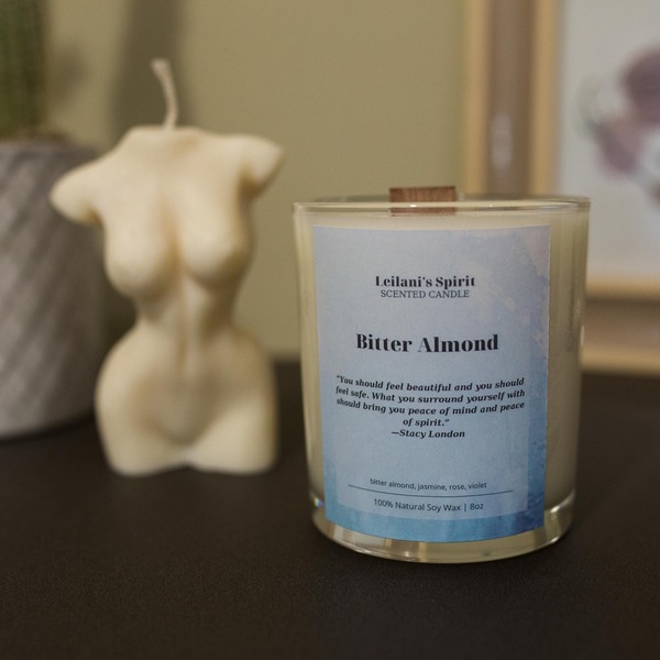 Φυτικό Αρωματικό Κερί Σόγιας – Bitter Almond (Πικραμύγδαλο) 8oz - αρωματικά κεριά - 2